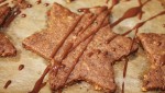Delicate Nut Star Cookies with chocolate mesh