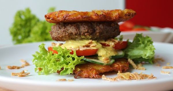 Kartoffelburger mit dänischer Remouladensoße